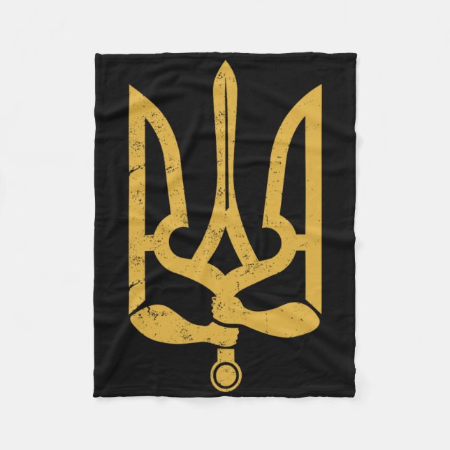 Ukraine Ukrainian Kiew Trysub Flag 10  Fleece Blanket (Front)