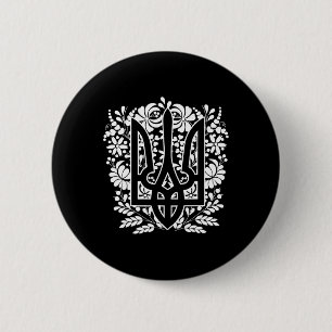 Ukraine Ukrainian Kiew Trysub Flag 13 2 Inch Round Button