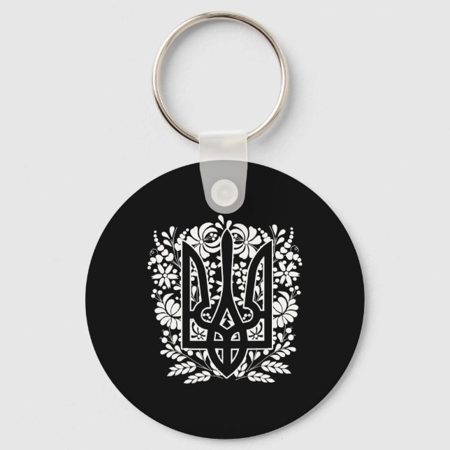 Ukraine Ukrainian Kiew Trysub Flag 13  Keychain (Front)