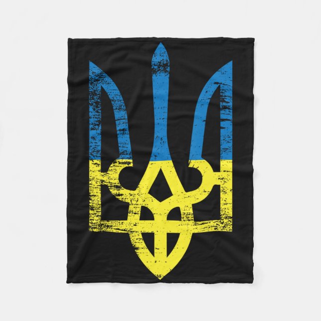 Ukraine Ukrainian Kiew Trysub Flag 15  Fleece Blanket (Front)