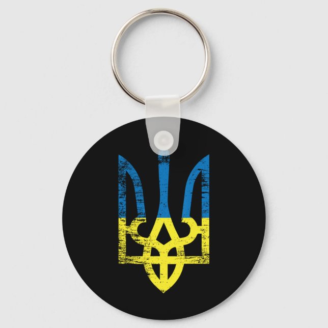 Ukraine Ukrainian Kiew Trysub Flag 15  Keychain (Front)