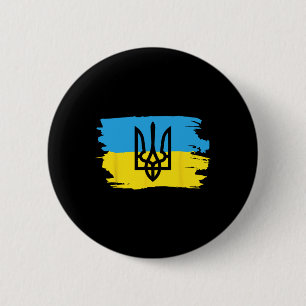 Ukraine Ukrainian Kiew Trysub Flag 17 2 Inch Round Button
