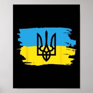 Ukraine Ukrainian Kiew Trysub Flag 17  Poster