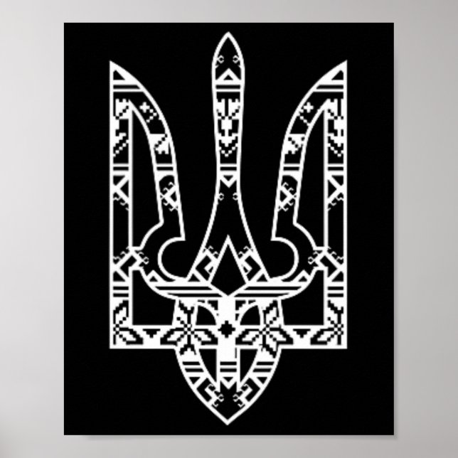 Ukraine Ukrainian Kiew Trysub Flag 19  Poster (Front)