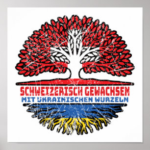 Ukraine Ukrainian Swiss Baum Root Poster