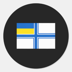 Ukraine Ukrainian Ukraine Flag Navel Navy Flag No  Classic Round Sticker