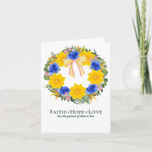 Ukraine Ukrainian Wreath Flowers Faith Hope Card