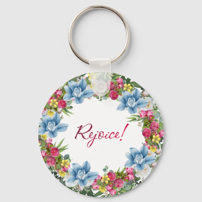 Ukraine Ukrainian Wreath Flowers Faith Hope Keychain (Front)