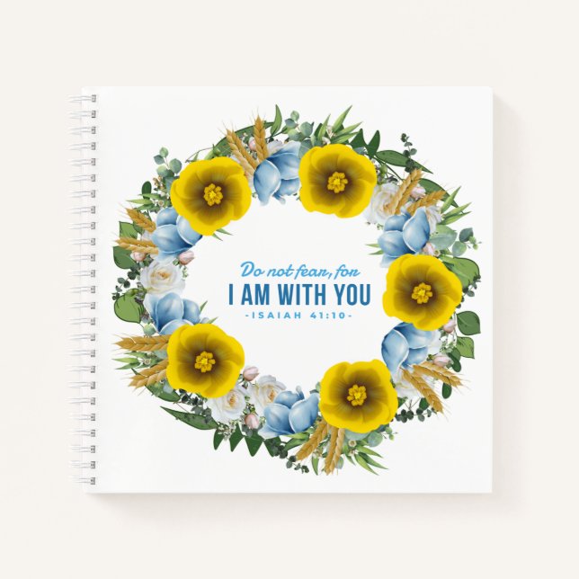 Ukraine Ukrainian Wreath Flowers Faith Hope Notebook (Front)