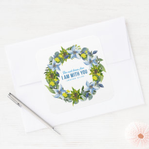 Ukraine Ukrainian Wreath Flowers Faith Hope Square Sticker