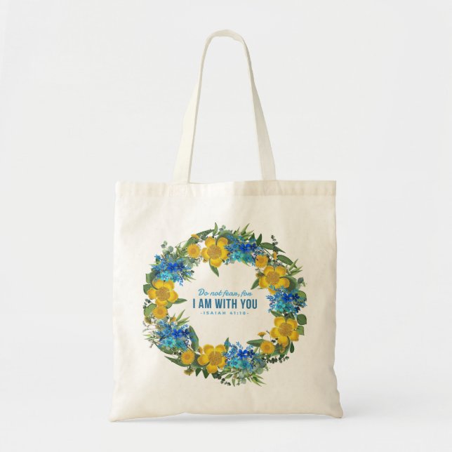Ukraine Ukrainian Wreath Flowers Faith Hope Tote Bag (Front)