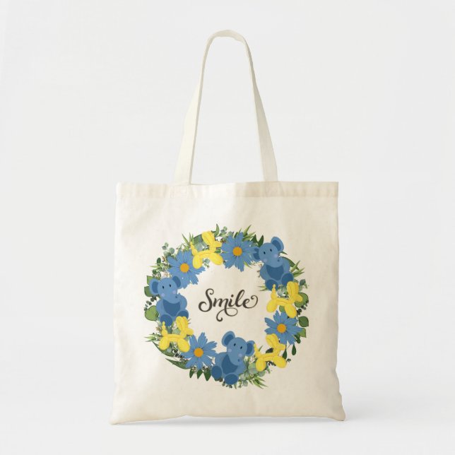 Ukraine Ukrainian Wreath Flowers Faith Hope Tote Bag (Front)