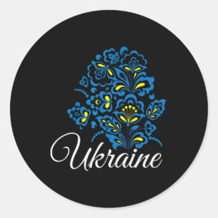 Ukraine Ukrainians Ukrainian Kiev Trysub Flag 12  Classic Round Sticker