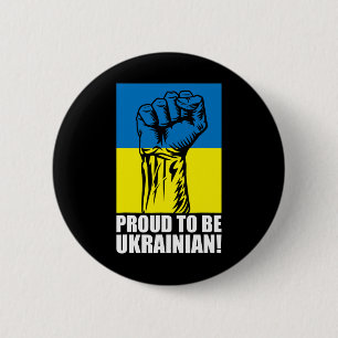 Ukraine Ukrainians Ukrainian Kiev Trysub Flag 14  2 Inch Round Button