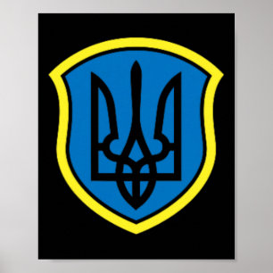 Ukraine Ukrainians Ukrainian Kiev Trysub Flag 15  Poster