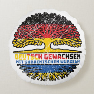 Ukraine Ukrainisch Deutsch Deutschland Baum Wurzel Round Pillow