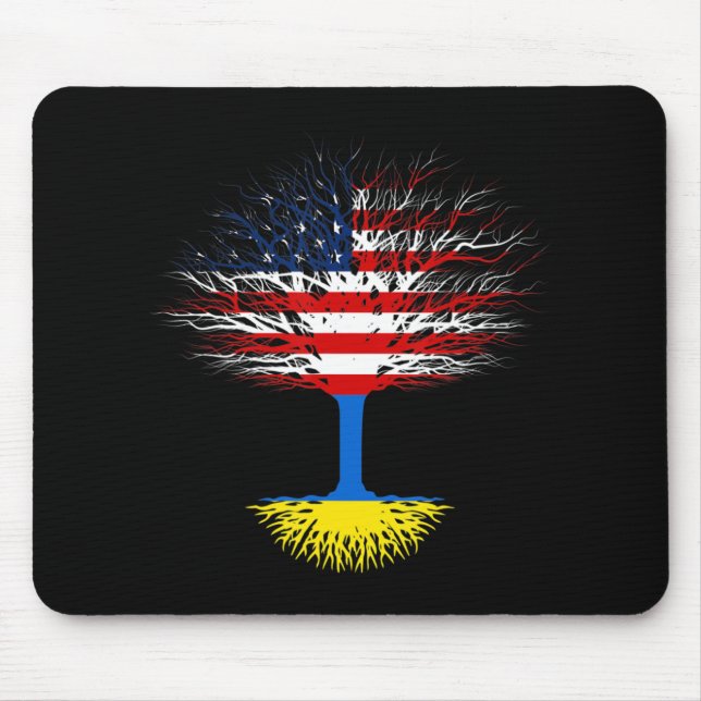 Ukraine USA America Flag Ukrainian Roots US Citize Mouse Pad (Front)