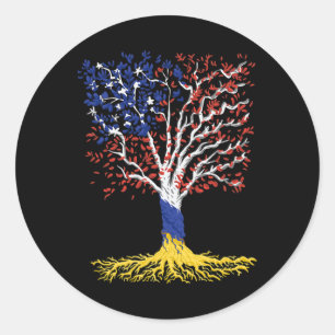 Ukraine Usa Friendship America Ukrainian Roots Classic Round Sticker