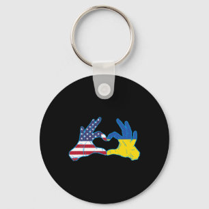 Ukraine Usa Pride - Proud Ukrainian American Keychain