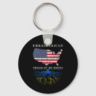 Ukraine Usa Proud Of Both Countries Ukraimerican 2 Keychain