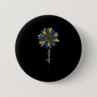 Ukraine Vintage Sunflower Ukrainian Stand With Uk 2 Inch Round Button
