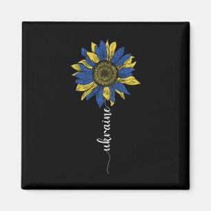 Ukraine  Vintage Sunflower Ukrainian Stand With Uk Magnet