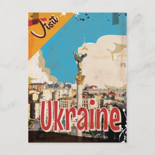 Ukraine Vintage Travel Poster Postcard