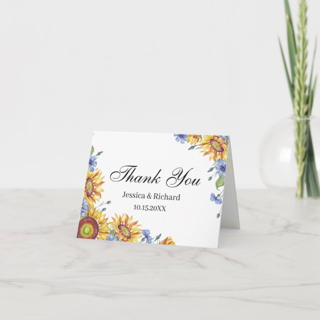 Ukraine Watercolor Folding Thank You Card (Front)