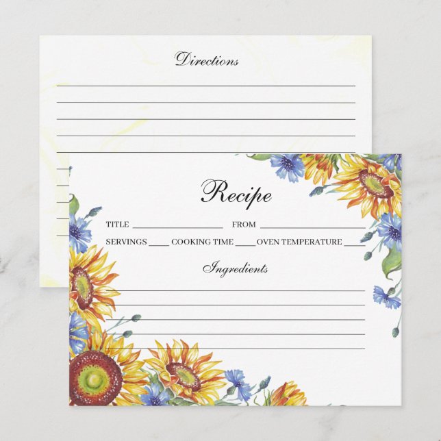 Ukraine Watercolor Recipe Card (Front/Back)