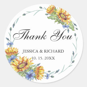 Ukraine Watercolor Wedding  classic round sticker