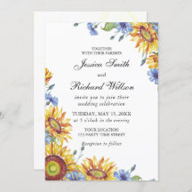 Ukraine Watercolor Wedding Invitation