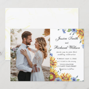Ukraine Watercolor Wedding PHOTO Invitation