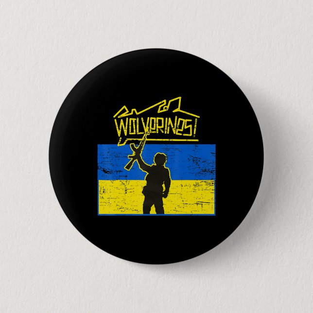 Ukraine  Wolverines  2 Inch Round Button (Front)