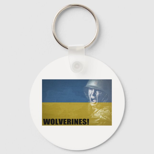 Ukraine Wolverines!  Keychain (Front)