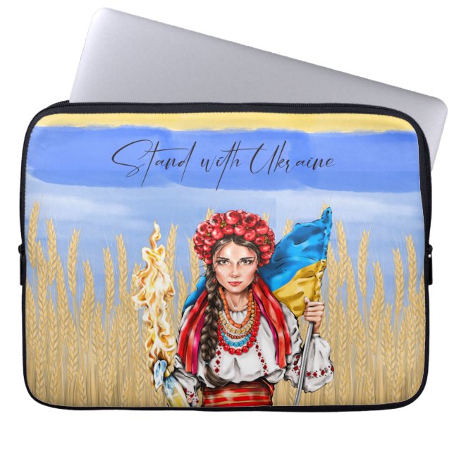 Ukraine Woman Support Drawstring Bag Notebook Door (Front)