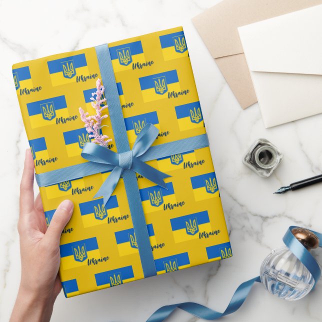 Ukraine Wrapping Paper, Ukrainian Flag patriotic Paper (Gifting)