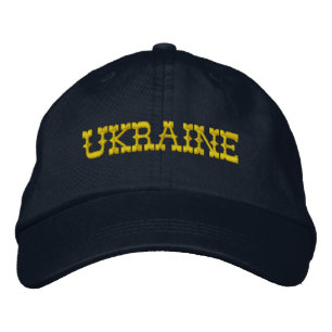 UKRAINE Yellow and Navy Blue Embroidered Hat
