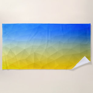 Ukraine yellow blue geometric mesh pattern beach towel
