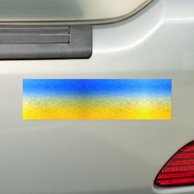 Ukraine yellow blue geometric mesh pattern bumper sticker (On Car)