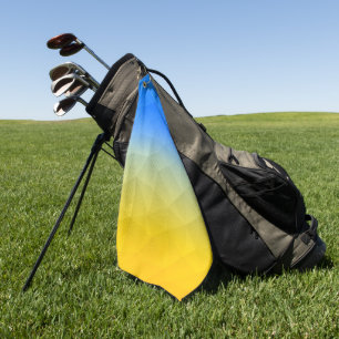 Ukraine yellow blue geometric mesh pattern golf towel