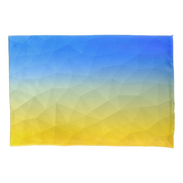 Ukraine yellow blue geometric mesh pattern pillowcase (Front)