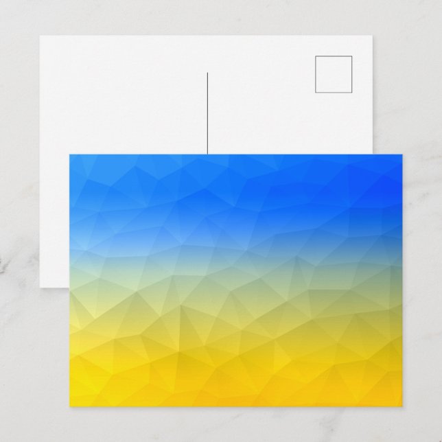 Ukraine yellow blue geometric mesh pattern postcard (Front/Back)
