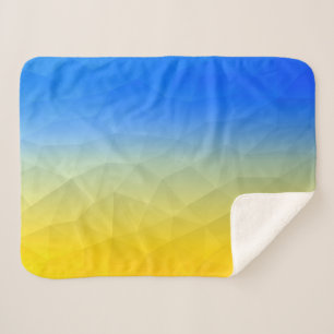Ukraine yellow blue geometric mesh pattern sherpa blanket