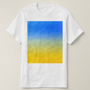 Ukraine yellow blue geometric mesh pattern T-Shirt