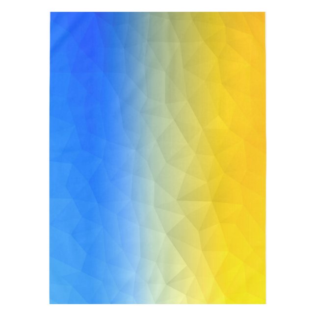 Ukraine yellow blue geometric mesh pattern tablecloth (Front)