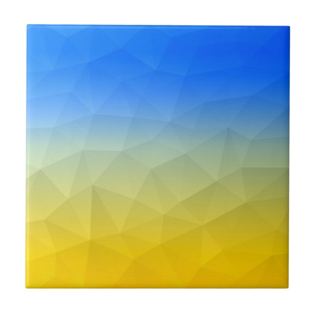 Ukraine yellow blue geometric mesh pattern tile (Front)