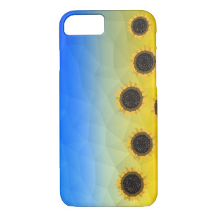Ukraine yellow blue geometry mesh pattern Flowers Case-Mate iPhone Case