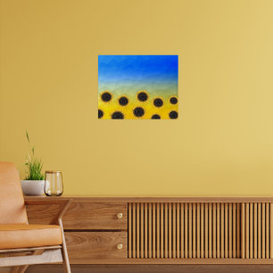 Ukraine yellow blue geometry mesh pattern Flowers Poster