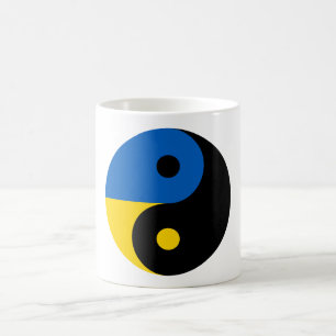Ukraine Yin Yang symbol with flag of Ukraine colou Coffee Mug