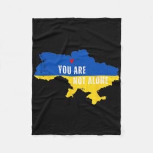 Ukraine You Are Not Alone Kiev Map Ukrainian Suppo Fleece Blanket